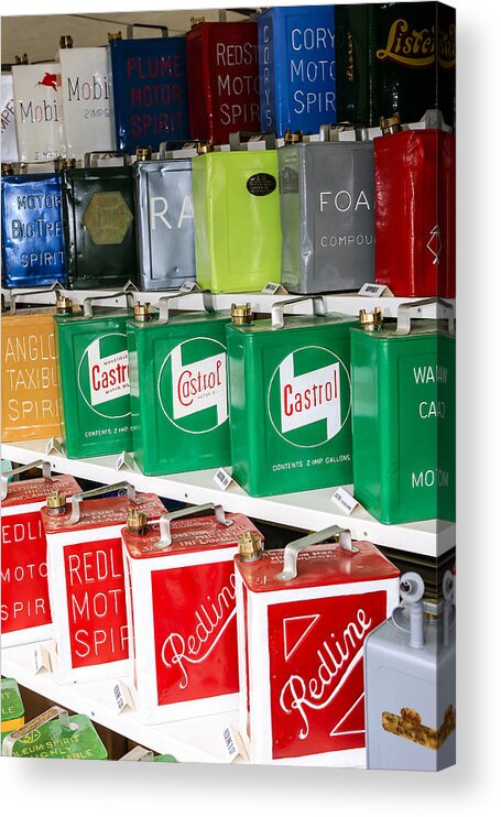 Display Acrylic Print featuring the photograph Gas Cans by Chris Smith