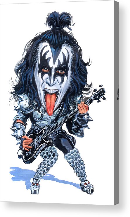 #faaAdWordsBest Acrylic Print featuring the painting Gene Simmons by Art 