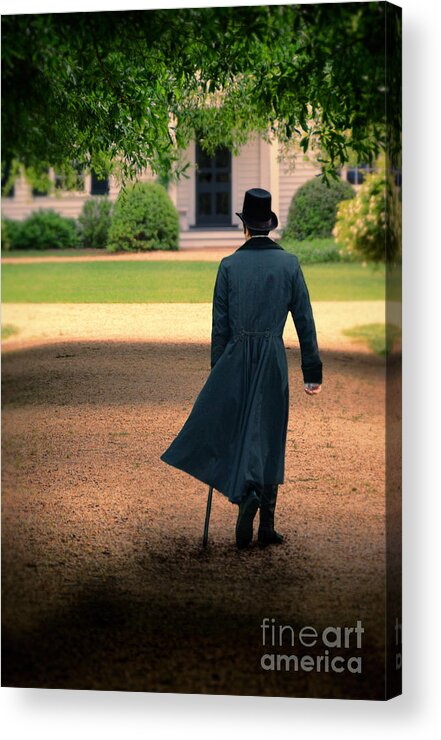 Young Acrylic Print featuring the photograph Gentleman Walking Towards a House by Jill Battaglia