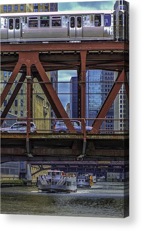Architecture Acrylic Print featuring the photograph Getting Around Chicago by Don Hoekwater Photography