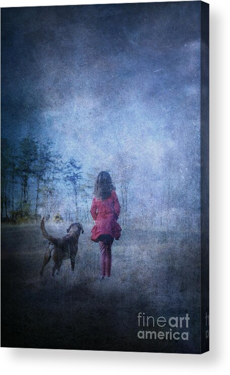 Animal Acrylic Print featuring the photograph Girl and Her Dog by Stephanie Frey