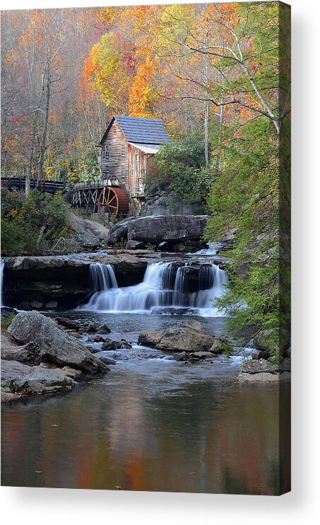 Babcock State Park Grist Mill In West Va. Acrylic Print featuring the photograph Glade Creek Grist Mill by Jamie Pattison