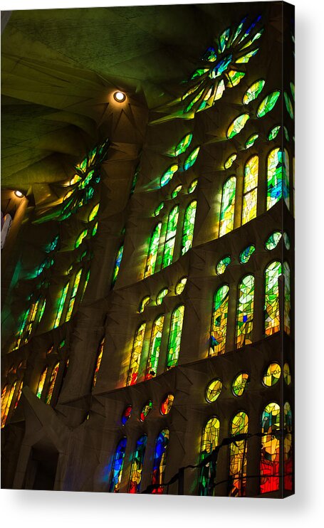 Sagrada Familia Acrylic Print featuring the photograph Glorious Colors and Light by Georgia Mizuleva