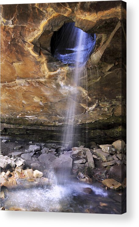 Arkansas Acrylic Print featuring the photograph Glory Hole Falls - Arkansas - Waterfall by Jason Politte