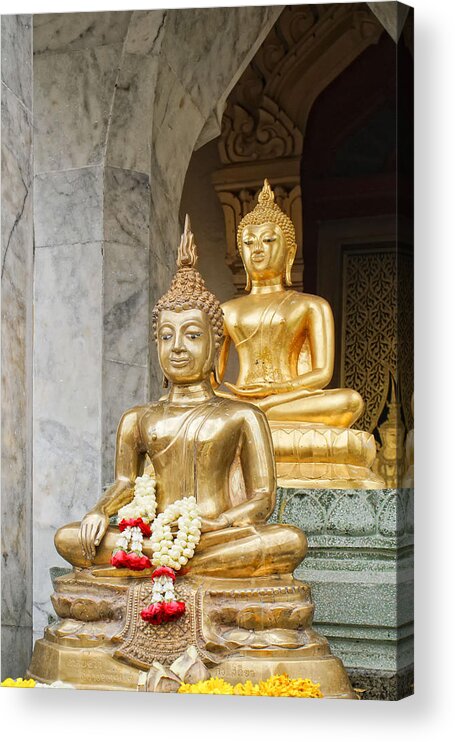 Bangkok Acrylic Print featuring the digital art Golden Buddha by Carol Ailles
