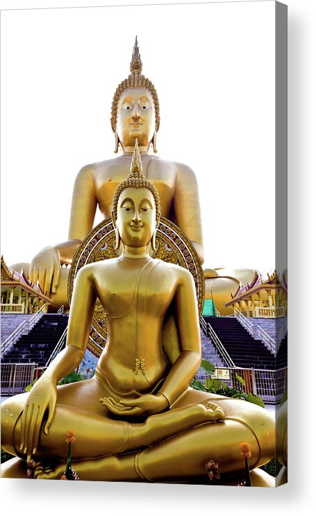 Thailand Acrylic Print featuring the photograph Golden Buddha Statue by Tosporn Preede