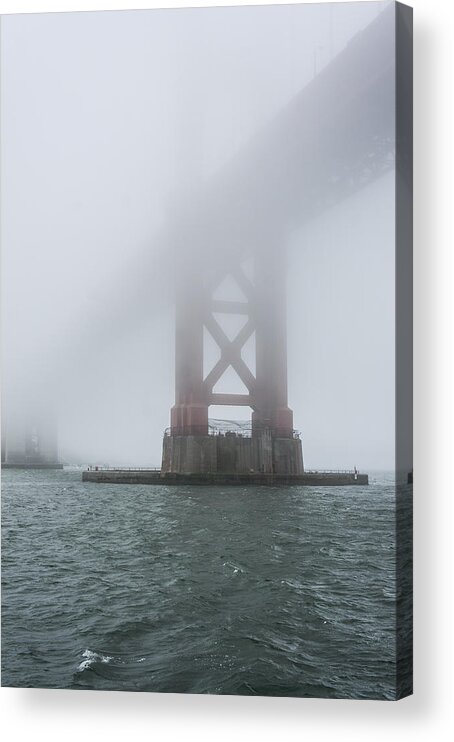 Fog Acrylic Print featuring the photograph Golden Gate Bridge in September fog by Weir Here And There
