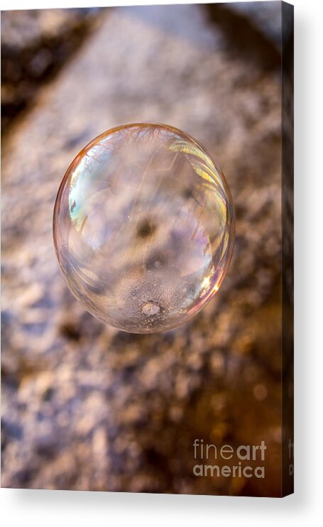 Bubbles Acrylic Print featuring the photograph Golden Orb by Jim McCain