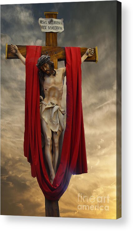 His Ultimate Mercy Acrylic Print featuring the photograph His Ultimate Gift of Mercy - Jesus Christ by Luther Fine Art