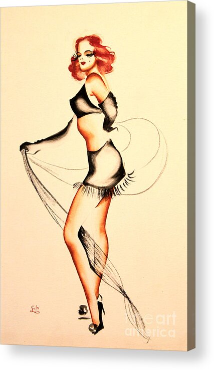Good Night Ladies Acrylic Print featuring the drawing Good Night Ladies Dancer by Art By Tolpo Collection