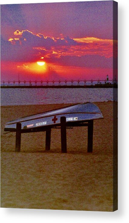 Life Boat Acrylic Print featuring the photograph Grand Haven Lifeboat by Daniel Thompson