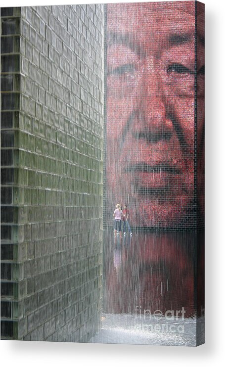 Crown Fountain Acrylic Print featuring the photograph Grandpa's Watching by Patty Colabuono