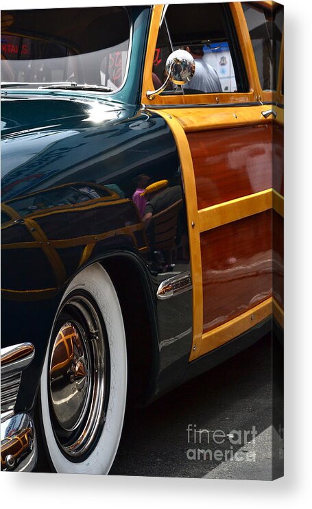  Acrylic Print featuring the photograph Green Ford Woodie by Dean Ferreira