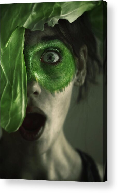 Humour Acrylic Print featuring the photograph Green by Mohammed Baqer