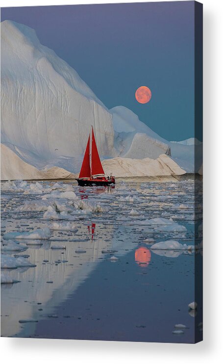 Greenland Acrylic Print featuring the photograph Greenland Night by Marc Pelissier