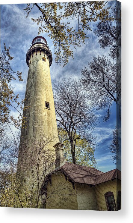 Lighthouse Acrylic Print featuring the photograph Grosse Point Lighthouse Color by Scott Norris