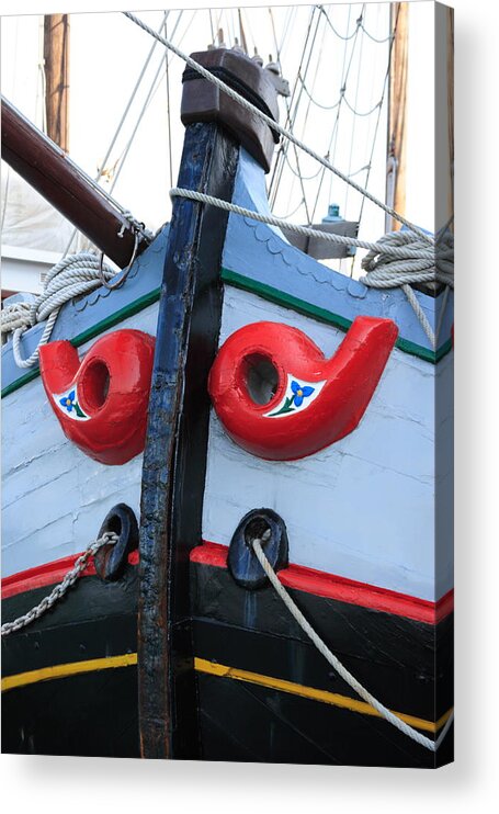 Boat Acrylic Print featuring the photograph Guarding eyes by Ulrich Kunst And Bettina Scheidulin