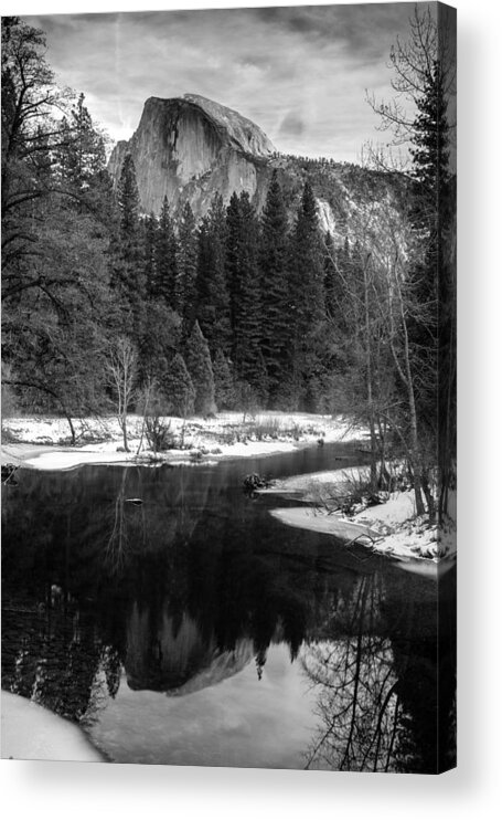 Half Dome In Winter Acrylic Print featuring the photograph Half Dome in Winter by Karma Boyer