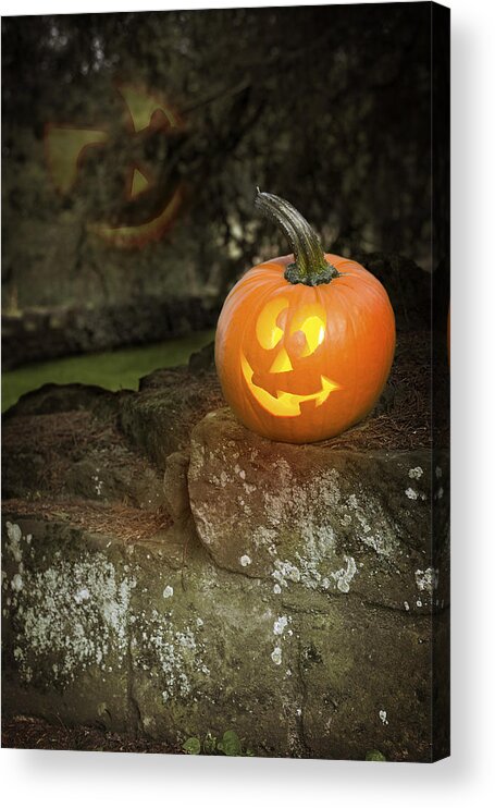 Pumpkin Acrylic Print featuring the photograph Halloween Jack O Lanterns by Amanda Elwell