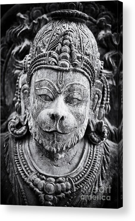 Indian Acrylic Print featuring the photograph Hanuman Monochrome by Tim Gainey