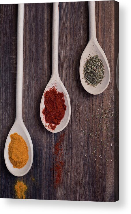 In A Row Acrylic Print featuring the photograph Herbs And Spices by Photo By Asri' Rie