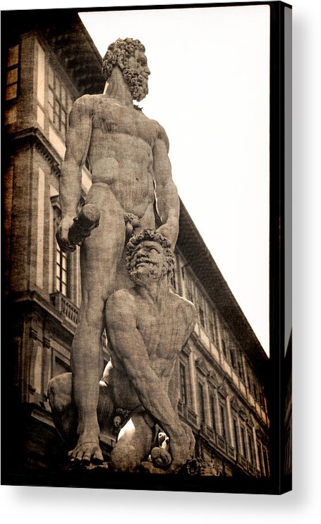 Pictorial Acrylic Print featuring the photograph Hercules and Caucus in Florence by Jennifer Wright