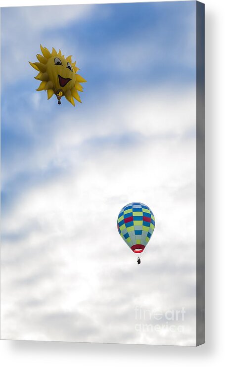 Hot Ir Balloons Acrylic Print featuring the photograph Hot Air Balloons in Flight by Brenda Giasson