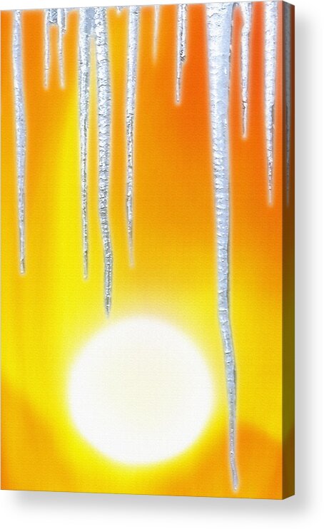 Sunset Acrylic Print featuring the photograph HOT Summer Sun w/ Icicles by Steve Ohlsen