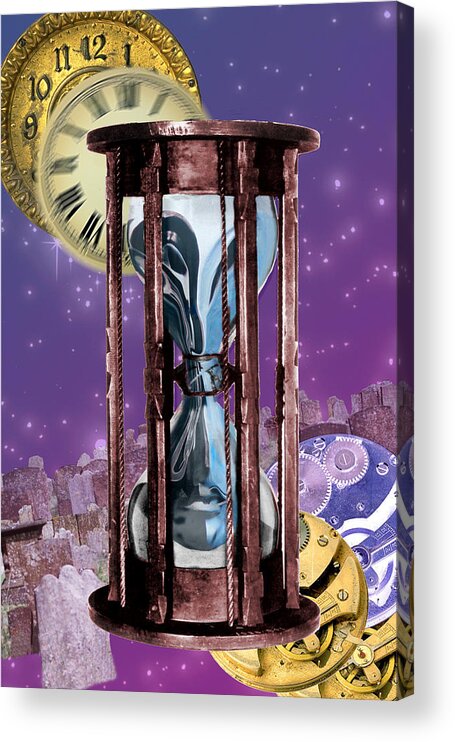 Hourglass Acrylic Print featuring the digital art Hourglass by Lisa Yount