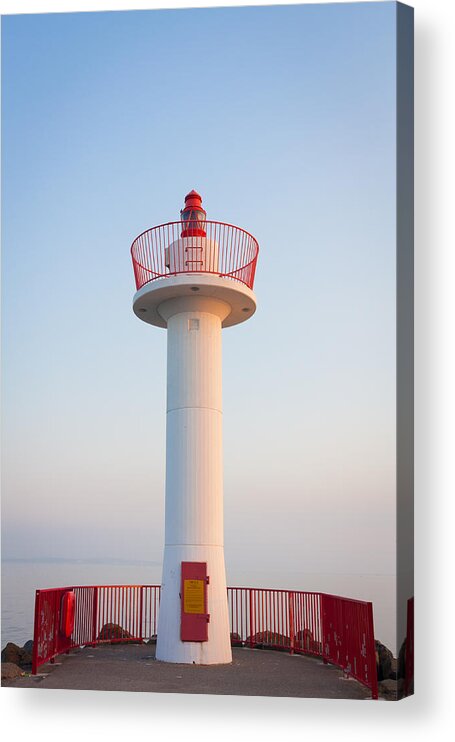 Blue Acrylic Print featuring the photograph Howth Lighthouse Beacon by Semmick Photo