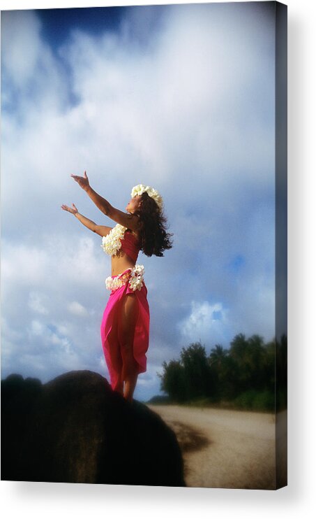 Photography Acrylic Print featuring the photograph Hula Dancer Hawaii by Vintage Images