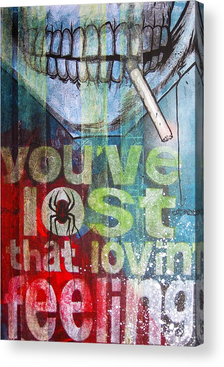 Skull Acrylic Print featuring the painting I Might Like You Better If We Slept Together by Bobby Zeik