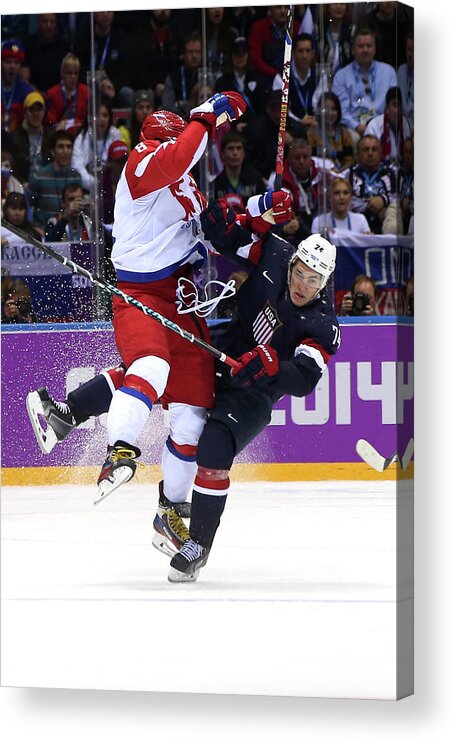 The Olympic Games Acrylic Print featuring the photograph Ice Hockey - Winter Olympics Day 8 - by Bruce Bennett