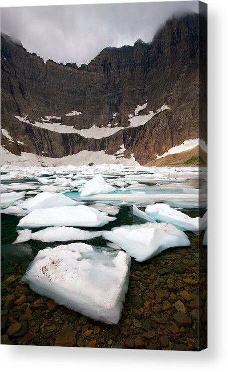 Iceberg Lake Acrylic Print featuring the photograph Iceberg Lake by Aaron Whittemore