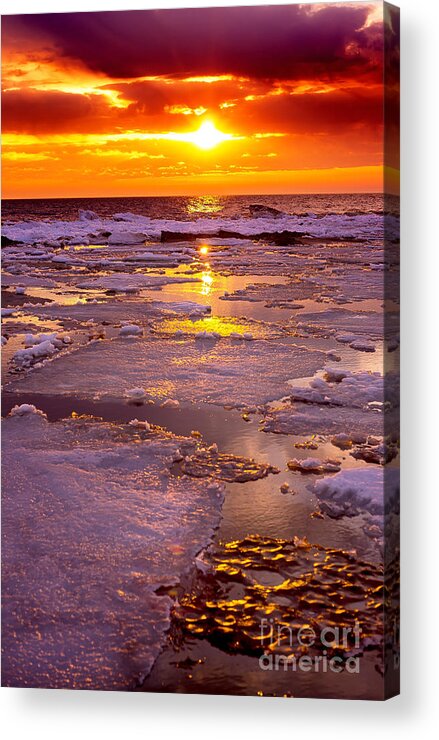 Ice Acrylic Print featuring the photograph Icy Sunset by Randall Cogle