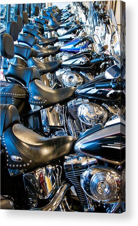 Classic Cycle Acrylic Print featuring the photograph I'll Have a Dozen Harley's to Go Please by David Patterson