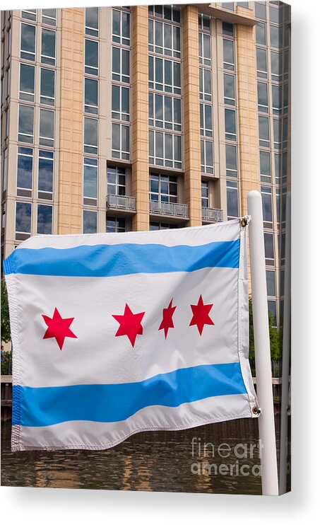 Flag Acrylic Print featuring the photograph Illinois flag by Dejan Jovanovic