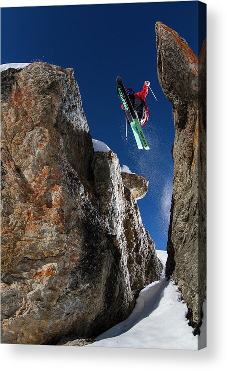 Action Acrylic Print featuring the photograph In Between The Rocks by Tristan Shu