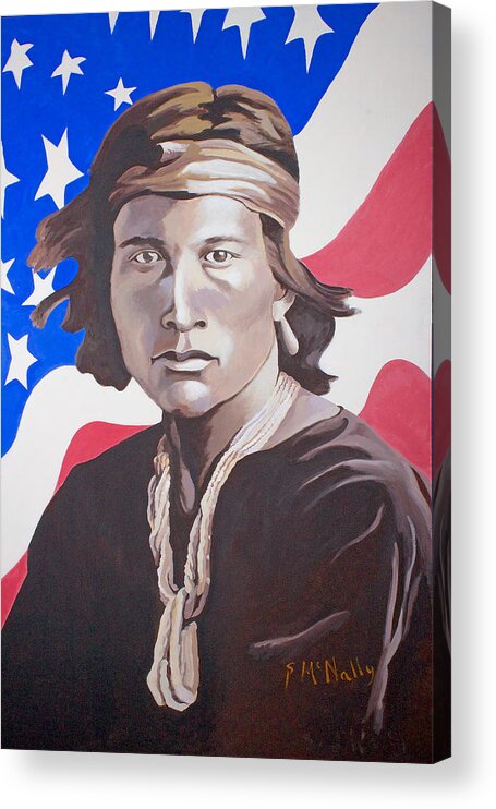Native American Acrylic Print featuring the painting Indian Scout by Susan McNally