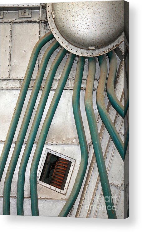 Mechanical Art Machinery Alien Legs Industrial Pipes Pipe Acrylic Print featuring the photograph Industrial Art by Julia Gavin
