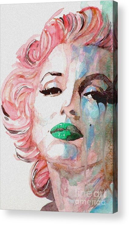 Marilyn Monroe Acrylic Print featuring the painting Insecure Flawed but Beautiful by Paul Lovering