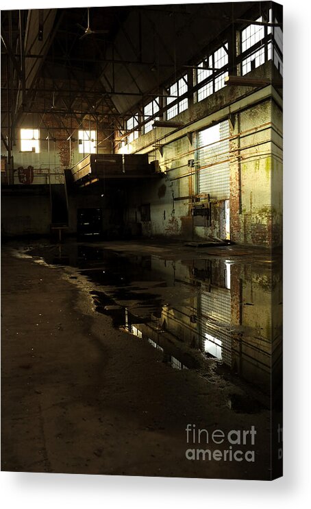 Abandoned Acrylic Print featuring the photograph Interior Of An Abandoned Factory by HD Connelly