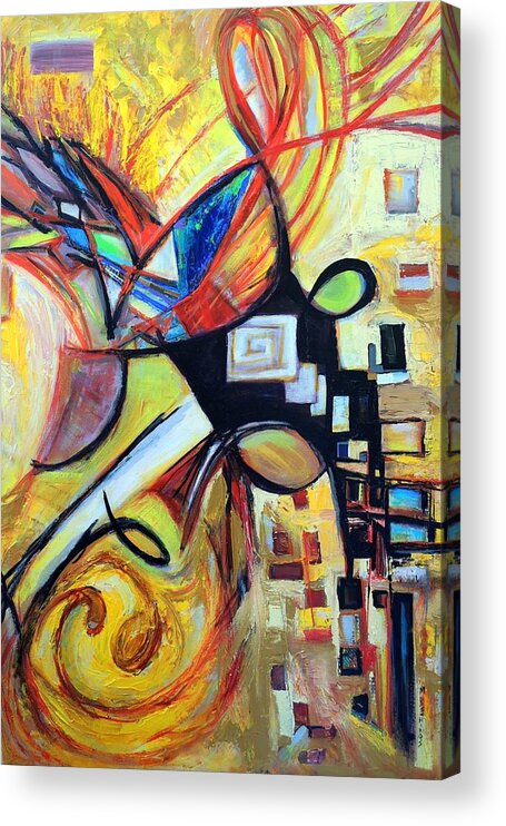 Schiros Acrylic Print featuring the painting Intersections by Mary Schiros