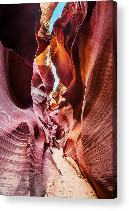Antelope Canyon Acrylic Print featuring the photograph Into the Slot 2 by Jason Chu