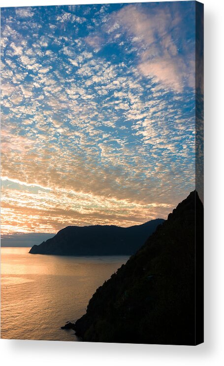 Cinque Terre Acrylic Print featuring the photograph Italian Riviera Sunset - II by Carl Amoth