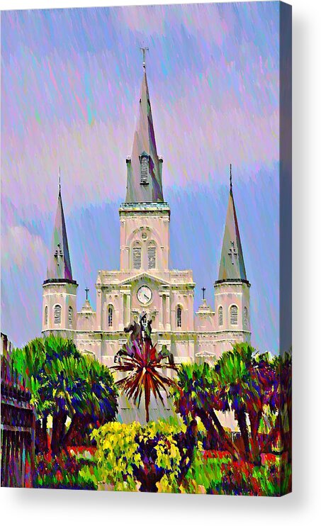 Jackson Acrylic Print featuring the photograph Jackson Square in the French Quarter by Bill Cannon