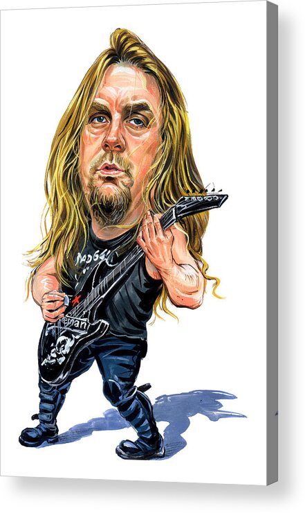 Jeff Hanneman Acrylic Print featuring the painting Jeff Hanneman by Art 