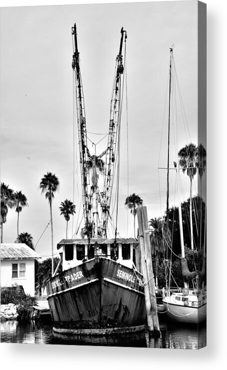 Old Boat Acrylic Print featuring the photograph Just Waiting by Alison Belsan Horton