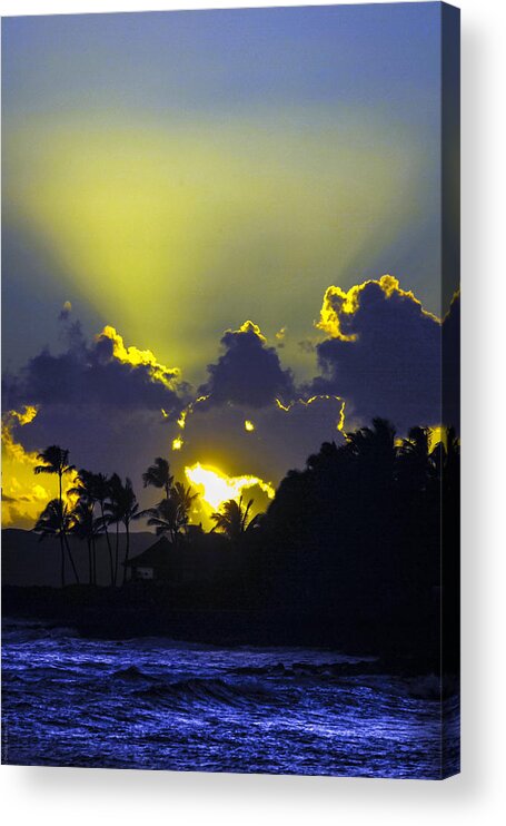 Sunset Acrylic Print featuring the photograph Kauai Sunset by Debbie Karnes