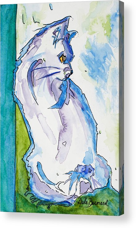 Cat Acrylic Print featuring the painting Kitty on Alert by Dale Bernard